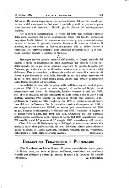 La clinica veterinaria rivista di medicina e chirurgia pratica degli animali domestici