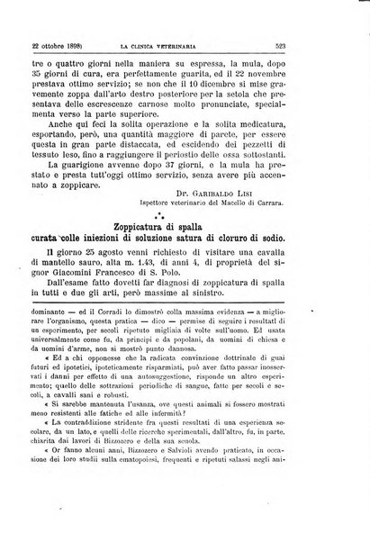 La clinica veterinaria rivista di medicina e chirurgia pratica degli animali domestici