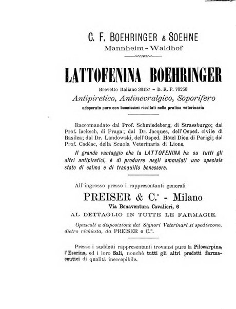 La clinica veterinaria rivista di medicina e chirurgia pratica degli animali domestici