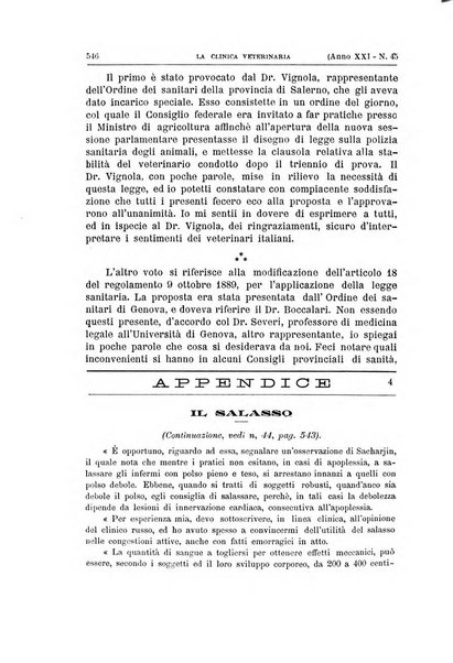 La clinica veterinaria rivista di medicina e chirurgia pratica degli animali domestici