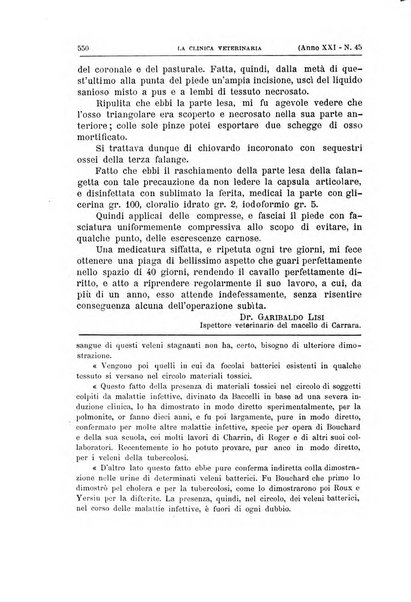 La clinica veterinaria rivista di medicina e chirurgia pratica degli animali domestici