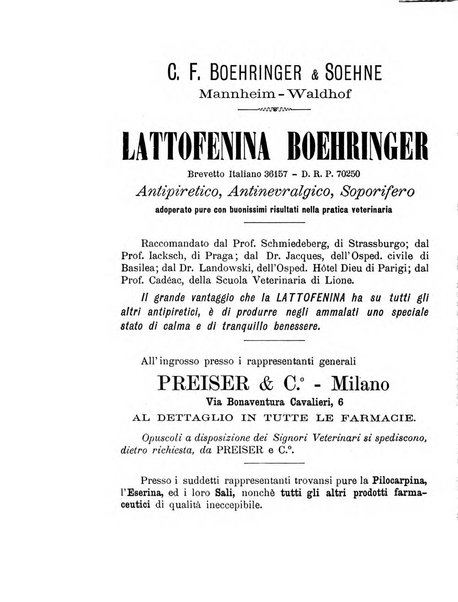 La clinica veterinaria rivista di medicina e chirurgia pratica degli animali domestici