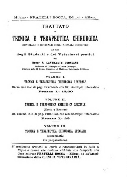 La clinica veterinaria rivista di medicina e chirurgia pratica degli animali domestici