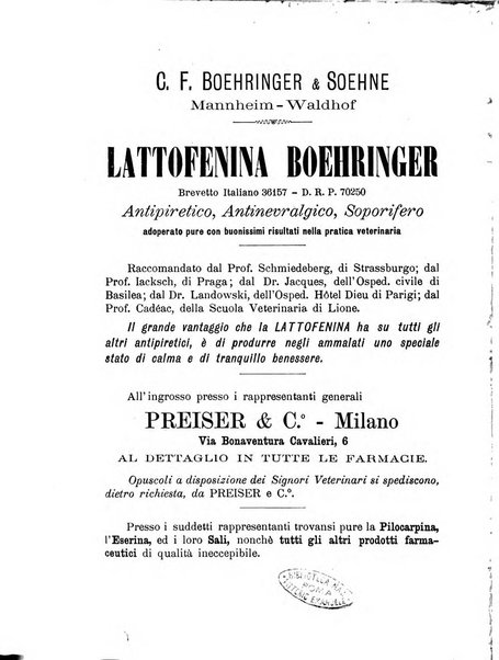 La clinica veterinaria rivista di medicina e chirurgia pratica degli animali domestici