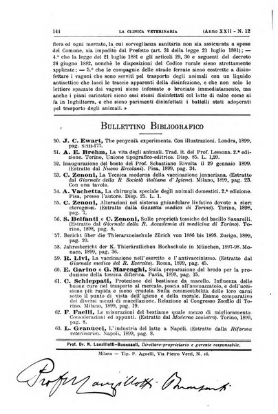 La clinica veterinaria rivista di medicina e chirurgia pratica degli animali domestici