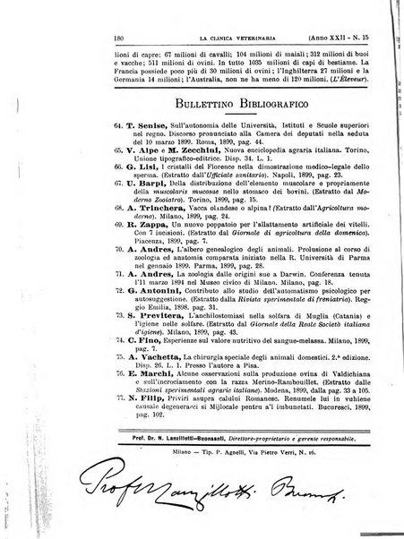 La clinica veterinaria rivista di medicina e chirurgia pratica degli animali domestici
