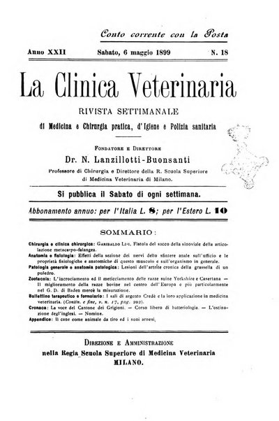 La clinica veterinaria rivista di medicina e chirurgia pratica degli animali domestici