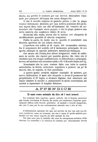 La clinica veterinaria rivista di medicina e chirurgia pratica degli animali domestici