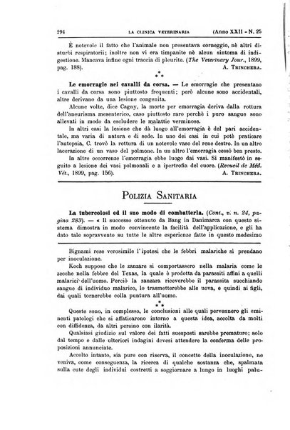 La clinica veterinaria rivista di medicina e chirurgia pratica degli animali domestici