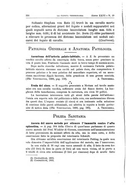 La clinica veterinaria rivista di medicina e chirurgia pratica degli animali domestici