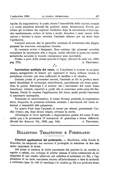 La clinica veterinaria rivista di medicina e chirurgia pratica degli animali domestici