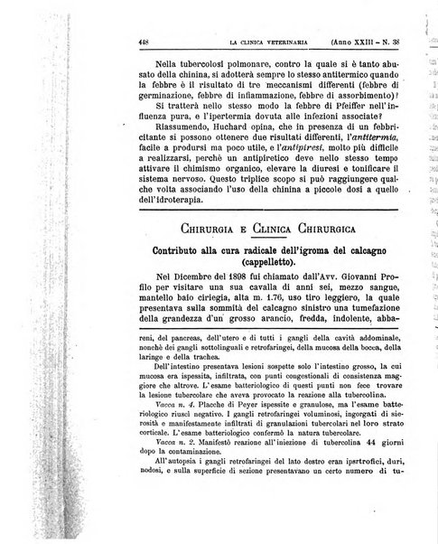 La clinica veterinaria rivista di medicina e chirurgia pratica degli animali domestici