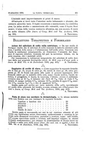 La clinica veterinaria rivista di medicina e chirurgia pratica degli animali domestici