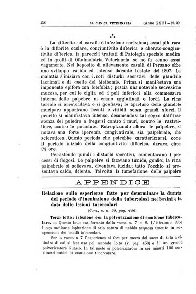 La clinica veterinaria rivista di medicina e chirurgia pratica degli animali domestici