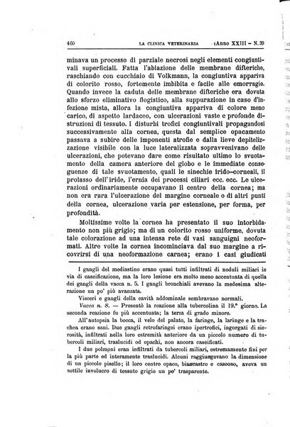 La clinica veterinaria rivista di medicina e chirurgia pratica degli animali domestici