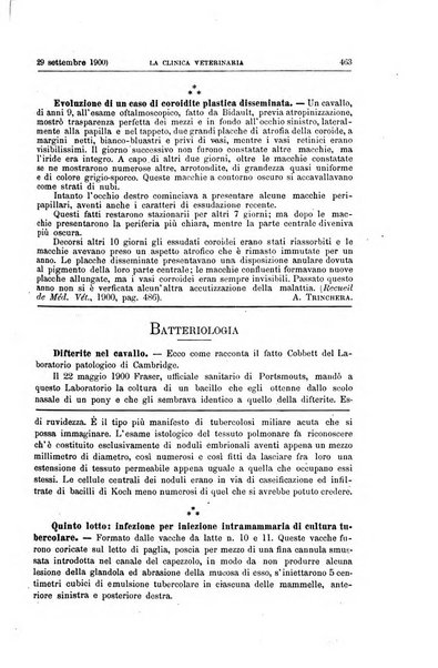 La clinica veterinaria rivista di medicina e chirurgia pratica degli animali domestici