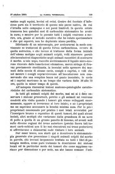 La clinica veterinaria rivista di medicina e chirurgia pratica degli animali domestici