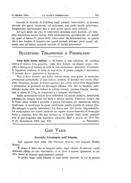 La clinica veterinaria rivista di medicina e chirurgia pratica degli animali domestici