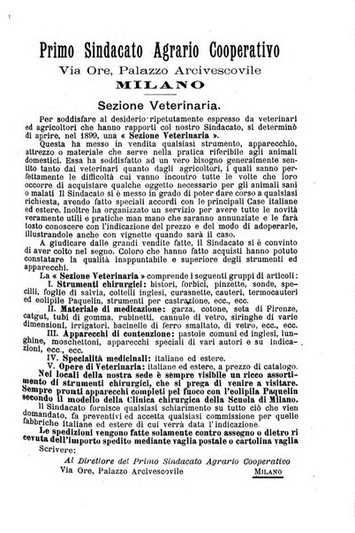 La clinica veterinaria rivista di medicina e chirurgia pratica degli animali domestici