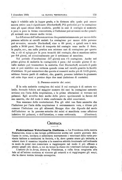 La clinica veterinaria rivista di medicina e chirurgia pratica degli animali domestici