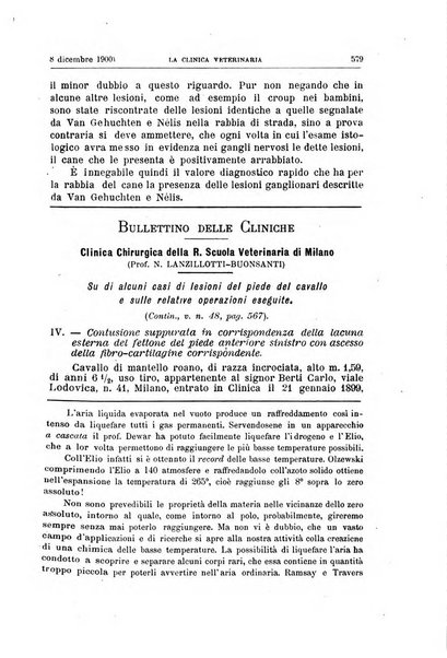 La clinica veterinaria rivista di medicina e chirurgia pratica degli animali domestici