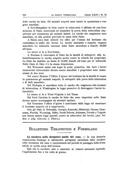 La clinica veterinaria rivista di medicina e chirurgia pratica degli animali domestici