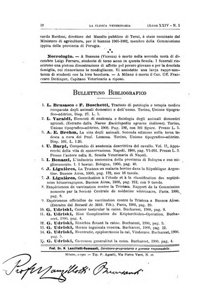 La clinica veterinaria rivista di medicina e chirurgia pratica degli animali domestici