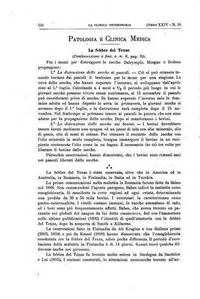 La clinica veterinaria rivista di medicina e chirurgia pratica degli animali domestici