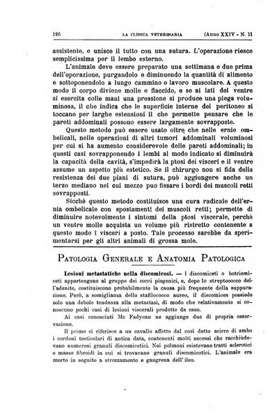 La clinica veterinaria rivista di medicina e chirurgia pratica degli animali domestici