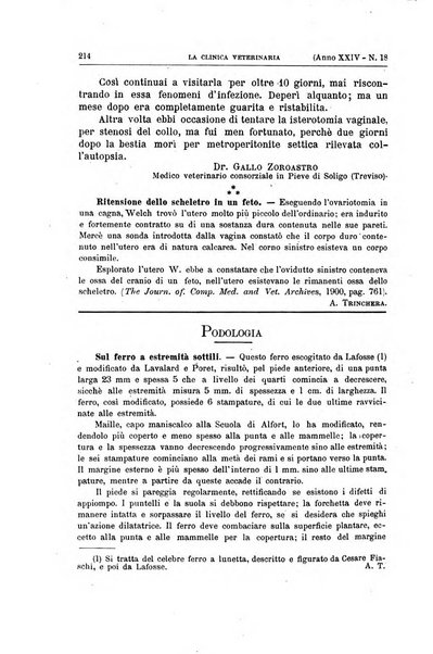 La clinica veterinaria rivista di medicina e chirurgia pratica degli animali domestici