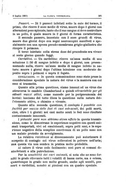 La clinica veterinaria rivista di medicina e chirurgia pratica degli animali domestici