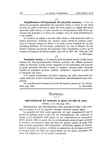 La clinica veterinaria rivista di medicina e chirurgia pratica degli animali domestici