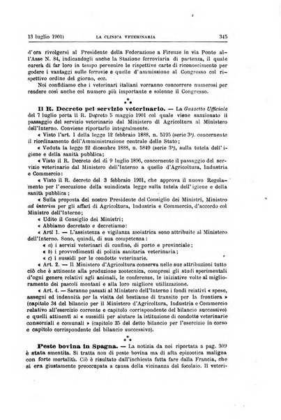 La clinica veterinaria rivista di medicina e chirurgia pratica degli animali domestici