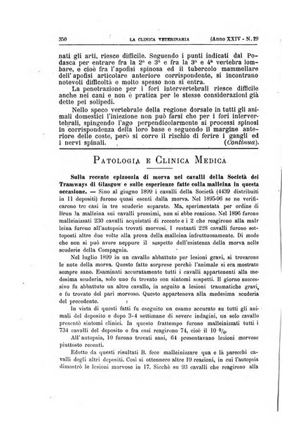 La clinica veterinaria rivista di medicina e chirurgia pratica degli animali domestici