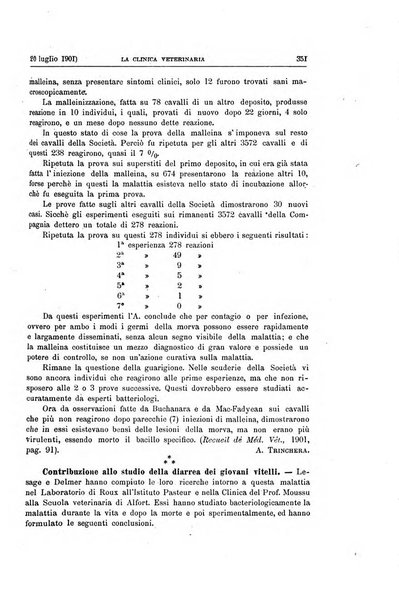 La clinica veterinaria rivista di medicina e chirurgia pratica degli animali domestici