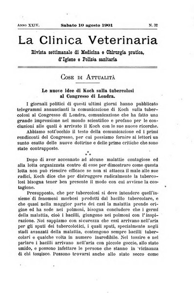 La clinica veterinaria rivista di medicina e chirurgia pratica degli animali domestici