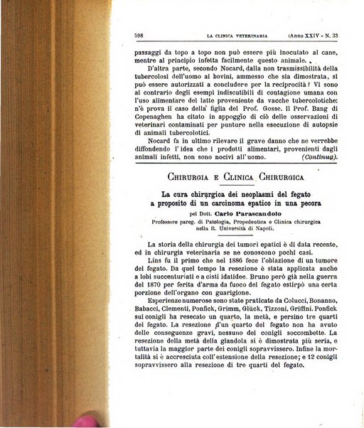 La clinica veterinaria rivista di medicina e chirurgia pratica degli animali domestici