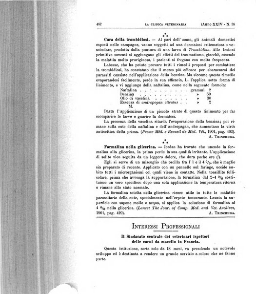 La clinica veterinaria rivista di medicina e chirurgia pratica degli animali domestici