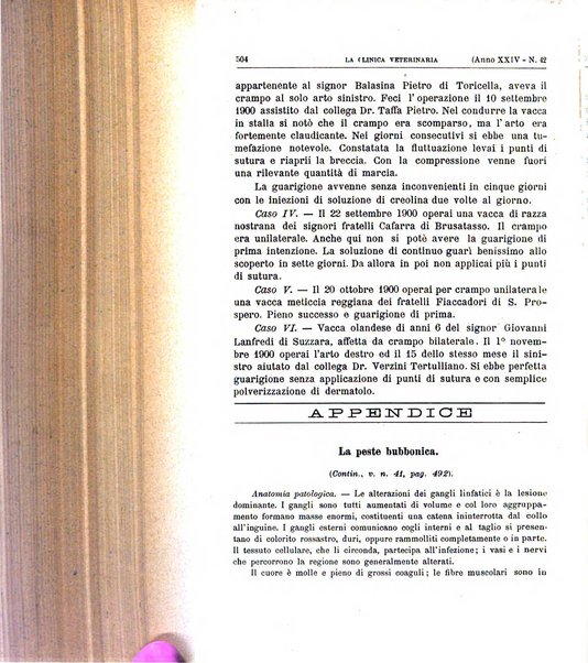 La clinica veterinaria rivista di medicina e chirurgia pratica degli animali domestici