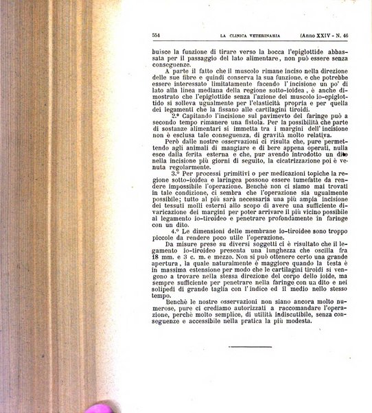 La clinica veterinaria rivista di medicina e chirurgia pratica degli animali domestici