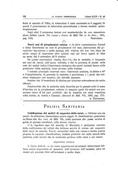 La clinica veterinaria rivista di medicina e chirurgia pratica degli animali domestici