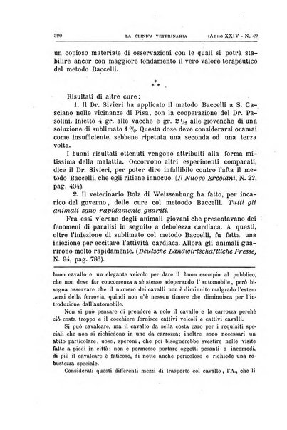 La clinica veterinaria rivista di medicina e chirurgia pratica degli animali domestici