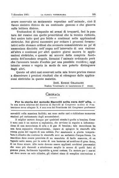 La clinica veterinaria rivista di medicina e chirurgia pratica degli animali domestici