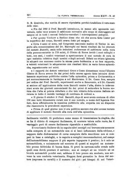 La clinica veterinaria rivista di medicina e chirurgia pratica degli animali domestici