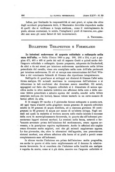 La clinica veterinaria rivista di medicina e chirurgia pratica degli animali domestici