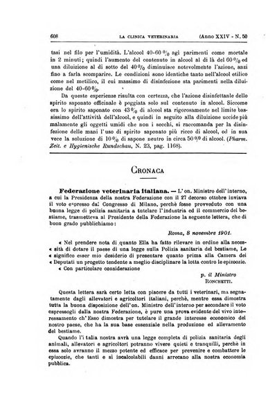 La clinica veterinaria rivista di medicina e chirurgia pratica degli animali domestici