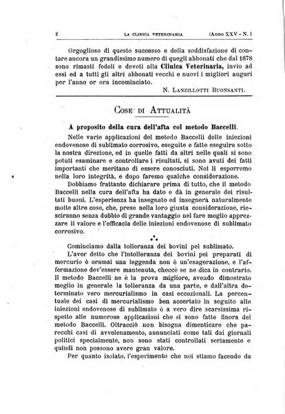 La clinica veterinaria rivista di medicina e chirurgia pratica degli animali domestici