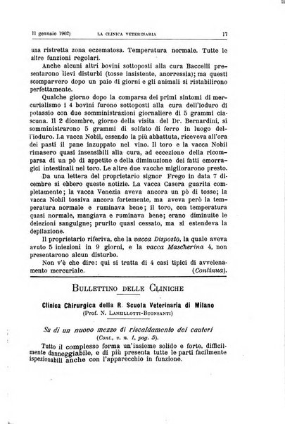 La clinica veterinaria rivista di medicina e chirurgia pratica degli animali domestici