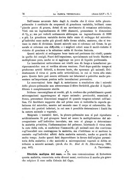 La clinica veterinaria rivista di medicina e chirurgia pratica degli animali domestici