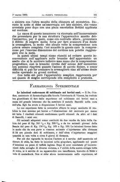 La clinica veterinaria rivista di medicina e chirurgia pratica degli animali domestici